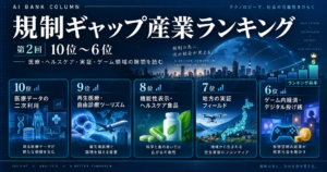 AIが日本の規制ギャップ産業ランキング10位から6位を分析した第2回